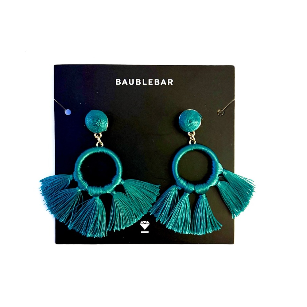 💚🔥HOT DEAL🔥💚BaubleBar Emerald Tassel Earrings